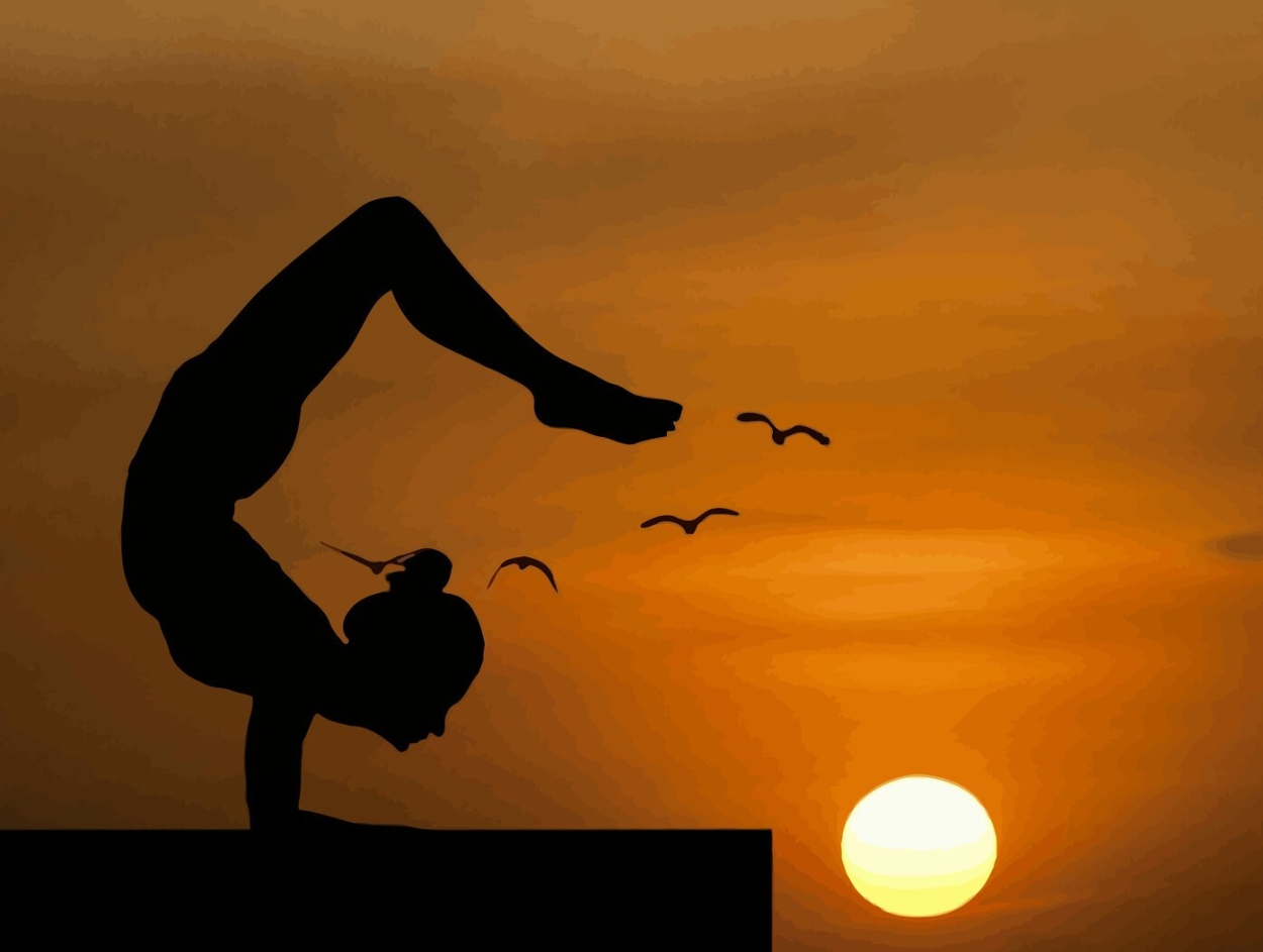 abstracts0037-woman-yoga-rooftop-sunset-silhouette-abstract-figurative-painting